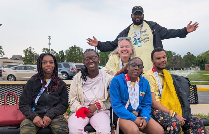  students and staff group pictures at Special Olympics Summer Games 25